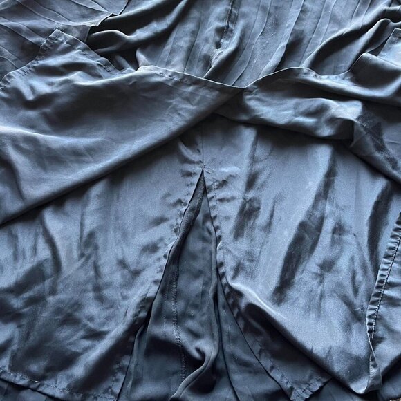 J Crew Midi Skirt Womens 10 Black Flowy Whimsigoth Victorian Accordion Skirt - Picture 3 of 6